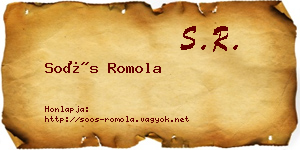 Soós Romola névjegykártya