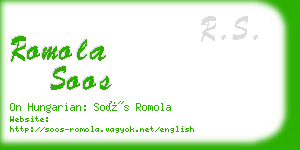 romola soos business card